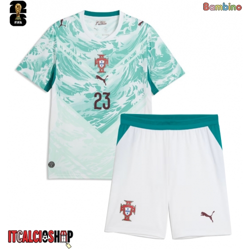 Portogallo Vitinha #23 Seconda Maglia Bambino Mondiali 2026 Manica Corta (+ Pantaloni corti)